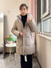 雪中飛中長(cháng)款羽絨服女加厚保暖連帽冬裝外套2024新款休閑百搭顯瘦防寒服 卡其色 2XL/175（125-135斤） 曬單實(shí)拍圖