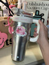 物生物（RELEA）保溫杯大容量女士高顏值水杯巨無(wú)霸冰霸杯陶瓷內膽吸管杯送女友 心蘋(píng)氣和-陶瓷覆層+茶倉1300ml 曬單實(shí)拍圖