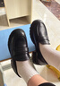 天美意芝士分子樂(lè )福鞋厚底女鞋復古一腳蹬小皮鞋2025新款 黑色 36 曬單實(shí)拍圖