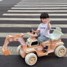 WORK BABY兒童電動挖掘機(jī)可坐雙人男女孩玩具車2-9歲寶寶可騎挖土機(jī)工程車 標(biāo)配雙人黃色：6V電瓶+早教 曬單實(shí)拍圖