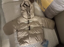 幼歌（YOUGE） 嬰幼兒白鴨絨三防抗菌牛角扣羽絨服寶寶休閑連帽外套潮 卡其 80 cm 曬單實(shí)拍圖