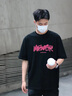 真維斯（Jeanswest）歐美潮牌短袖t恤男夏季純棉衣服大碼森系學(xué)生oversize時(shí)尚文化衫 黑色（放松心情） XL (180) (不起球不掉色) 曬單實(shí)拍圖