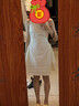 UR2025春季新款女裝時(shí)尚氣質(zhì)褶皺收腰短款連衣裙UYY750029 米白 XS 曬單實(shí)拍圖