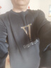 花花公子衛(wèi)衣男士春秋季寬松圓領長袖T恤打底衫休閑上衣秋冬男裝加絨保暖 yjkdg春秋款衛(wèi)衣T52(黑色) 常規(guī) XL 118-138斤 曬單實拍圖