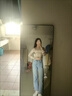Jret條紋圓領(lǐng)長(cháng)袖針織衫女秋冬款修身短款顯瘦內搭打底針織t恤上衣 駝條色 XL [建議115-130斤] 曬單實(shí)拍圖