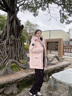 波司登（BOSIDENG）25新款極寒羽絨服女短款90鵝絨收腰顯瘦連帽保暖外套B250242302 冰穹提花粉9EC3 M 165/88A 體重約110-120斤 曬單實(shí)拍圖