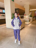 G.DUCKKIDS女童運動(dòng)加絨套裝2025兒童洋氣春秋冬季女孩休閑衛衣一體絨兩件套 紫色套裝 加絨 140 cm 曬單實(shí)拍圖