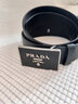 PRADA/普拉達(dá)【禮物】男士金屬搭扣Saffiano皮革腰帶皮帶 黑色 95cm 曬單實(shí)拍圖