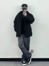 MMOPTOP立領(lǐng)棉衣男士秋冬季寬松潮流棉襖簡(jiǎn)約保暖棉服外套MMF01黑色L 曬單實(shí)拍圖