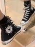 匡威（Converse）官方 All Star女時尚刺繡小花高幫帆布鞋A10148C A10148C 36 曬單實拍圖