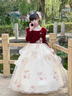 DOMIAMIAKIDS女童禮服高端輕奢兒童生日公主裙秋冬主持人演出服女紅色長(zhǎng)袖 紅色長(zhǎng)裙 【贈(zèng)裙撐】 均碼 160cm 曬單實(shí)拍圖