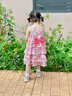 幼歌（YOUGE）嬰幼兒夏季新款裙子碎花吊帶連衣裙輕薄透氣柔軟蛋糕裙 粉花 90 cm 曬單實(shí)拍圖