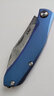 三刃木家用時(shí)尚折疊刀大馬士革鋼刀鈦合金折疊刀便攜日式辦公室用 小刀 7315TU 藍 曬單實(shí)拍圖