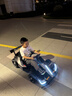 米國隊長(cháng)兒童電動(dòng)車(chē)漂移卡丁車(chē)可坐大人男女寶寶小孩卡丁車(chē)6-12歲可坐大人 烤漆灰：24v電瓶+漂移+長(cháng)度調節 曬單實(shí)拍圖