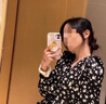爾山集連衣裙女長裙v領碎花裙大衣內搭裙子秋季A字裙高腰2024新款 長袖碎花連衣裙M碼 曬單實拍圖