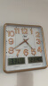 康巴丝（Compas）挂钟客厅万年历温湿度时钟日历石英钟表挂墙C2983Y夜光闪金 37cm 实拍图