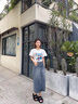 FEISIMI輕奢品牌牛仔半身裙女2025新款夏季包臀梨形夏天女裝衣服a字裙子 復(fù)古藍開叉裙 L 曬單實拍圖