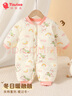 纖絲鳥(niǎo)（TINSINO）嬰兒衣服冬季寶寶哈衣夾棉保暖新生兒衣服滿(mǎn)月周歲哈衣爬服 曬單實(shí)拍圖