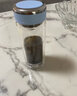 希諾（heenoor） 抗菌玻璃杯女士雙層水杯隔熱便攜簡(jiǎn)約透明家用帶濾網(wǎng)泡茶花茶杯 藍色295ml 曬單實(shí)拍圖