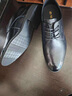 老爺車(chē)皮鞋男真皮高端男鞋100%頭層牛皮商務(wù)正裝系帶結婚鞋英倫風(fēng)德比鞋 63503黑色 40 曬單實(shí)拍圖