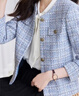 簡蜓小香風(fēng)短款外套女2025春秋新款西裝小個(gè)子氣質(zhì)富家千金初秋上衣 單件藍(lán)色外套 XL（建議：116-125斤） 曬單實(shí)拍圖