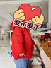 保姆鵝 兒童羽絨服寶寶雙面羽絨服加厚小童短款耐污羽絨外套 中國紅 100 曬單實(shí)拍圖