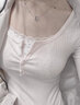 妙奕嘉假兩件碎花蕾絲夏季打底衫女可外穿純欲修身長袖上衣洋氣內(nèi)搭春季 碎花假兩件打底衫 M 【建議95-105斤】 曬單實拍圖