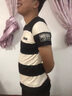 現佑高端品牌男裝圓領(lǐng)短袖t恤男士夏季條紋冰絲休閑體恤衫 灰色 L (175) 曬單實(shí)拍圖