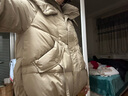 彩羊媽媽冬季連帽白鴨絨羽絨服2023新款中老年女秋冬加厚棉襖外套 青棕色 S 【建議130斤以下】 曬單實拍圖
