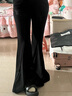 恒源祥黑色大喇叭褲女春季高腰垂感提臀拖地魚(yú)尾褲設計感氣質(zhì)休閑西裝褲 黑色 【常規款】【高品質(zhì)】 M 【100-110斤】【高品質(zhì)】 曬單實(shí)拍圖