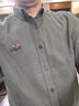 老爺車(chē)（LAOYECHE）燈芯絨刺繡春秋季襯衣美式休閑純棉上衣打底內搭高端男士長(cháng)袖襯衫 23839綠色 M 曬單實(shí)拍圖