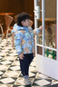 鴨鴨兒童羽絨服女童寶寶2024新款小童寶寶加厚羽絨連帽冬季外套YD 藍色 90 曬單實拍圖