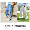 EBAER童裝男童防蚊褲夏季薄款兒童褲子運動(dòng)長(cháng)褲空調褲 霧藍色  120  曬單實(shí)拍圖