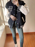Teenie Weenie小熊春季學(xué)院風(fēng)休閑紅色棒球服保暖棉服棉襖外套女裝 黑色 S (160) 曬單實(shí)拍圖