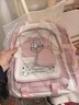 潮方向線(xiàn)條小狗聯(lián)名書(shū)包女生小學(xué)生可愛(ài)卡通大容量五六年級初中生雙肩包 粉色-D款-【贈送28件套】 曬單實(shí)拍圖