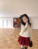 moonkids兒童冬裝短裙秋冬過(guò)年紅色女童燈芯絨公主裙子加厚新年半身裙冬季 4527安哥拉紅 130 cm 曬單實(shí)拍圖