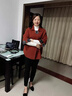 啄木鳥(niǎo)中年媽媽裝秋裝外套女春秋大碼40歲50新款中老年秋季女裝洋氣上衣 紫紅色[外套] 4XL (建議135-145斤) 曬單實(shí)拍圖
