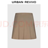 UR秋季新款女裝休閑減齡學(xué)院風(fēng)百褶A字半裙UYY550014 卡其1 (無(wú)內襯) XS 曬單實(shí)拍圖