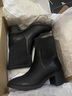 Clarks其樂(lè )Lileigh系列新品女士秋冬英倫粗高跟中筒襪靴 黑色261796384 37 曬單實(shí)拍圖