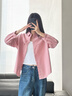 矜持范襯衫女2025秋季新款韓版寬松長(cháng)袖開(kāi)衫顯瘦小個(gè)子女士襯衫 粉色 M 【88-100斤】 曬單實(shí)拍圖