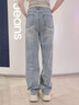 美麗衣櫥（BEAUTIFUL WARDROBE）復古水洗直筒牛仔褲女秋季新款寬松闊腿褲女高腰女百搭長(cháng)褲子女 曬單實(shí)拍圖