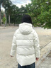 波司登（BOSIDENG）25新款極寒羽絨服女短款90鵝絨收腰顯瘦連帽保暖外套B250242302 【趨勢推薦】冰穹提花白9CW4 XS 155/80A 體重約100斤以?xún)?曬單實(shí)拍圖