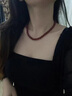 潮之夢紅瑪瑙串珠項鏈女款感鎖骨鏈925銀春夏復(fù)古中式時尚毛衣鏈 10mm紅瑪瑙串珠項鏈 曬單實拍圖