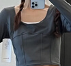 lululemon丨Waist-Seamed Nulu?女士腰部縫線(xiàn)長(cháng)袖T恤 LW3HVRS 橫越灰色 M /8 曬單實(shí)拍圖