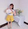 迪士尼女童夏裝套裝2025新款洋氣小女孩夏季韓版短褲短袖運動(dòng)套裝網(wǎng)紅潮 黃色兩件套 130 cm 曬單實(shí)拍圖