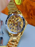 歐品客瑞士認證品牌手表男士前十大系列名表陀飛輪男士手表鏤空機械龍表 歐品客-3176-鋼帶全金色 曬單實(shí)拍圖