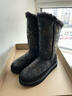 AU&MU澳洲雪地靴女士冬季新款涂鴉羊皮毛一體保暖高筒女靴防滑長(cháng)筒棉鞋 黑色 【加厚羊毛防寒】2275 35 曬單實(shí)拍圖