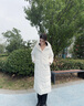 安踏（ANTA）熾熱羽絨服丨四防女士鵝絨高蓬長(cháng)款連帽外套冬季過(guò)膝保暖棉服衣 【85%鵝絨四防科技】紙莎白-1 M (女165) 曬單實(shí)拍圖