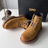 零度尚品男靴Zero春季新款戶(hù)外馬丁靴男休閑英倫風(fēng)復古高幫耐磨工裝靴 土黃【保暖增高】 41 曬單實(shí)拍圖