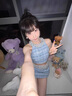 她芙（tafu）品牌女裝小香風(fēng)連衣裙女2025夏季新款粗花呢顯瘦無(wú)袖掛脖套裝短裙 藍色 L 曬單實(shí)拍圖